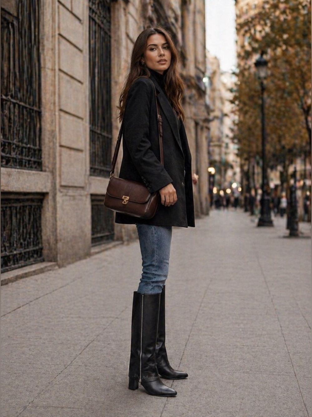 Scoop Black Knee-High Block Heel Boots | Dual Side Zippers | Women’s 8 | NWT